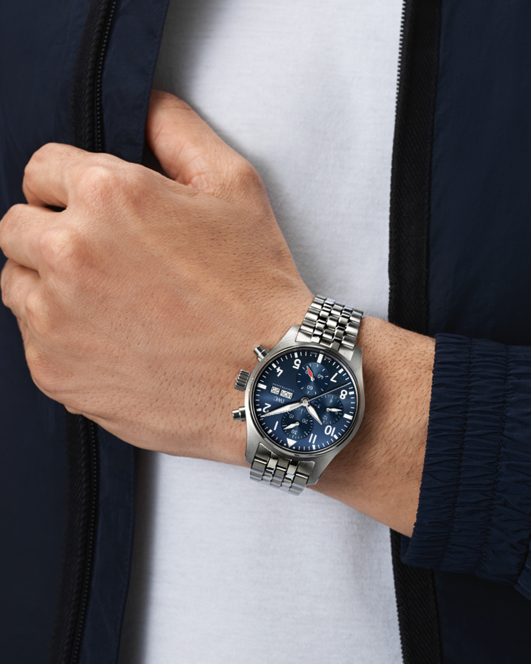 Watch in steel Pilot's Watches Chronograph Iwc