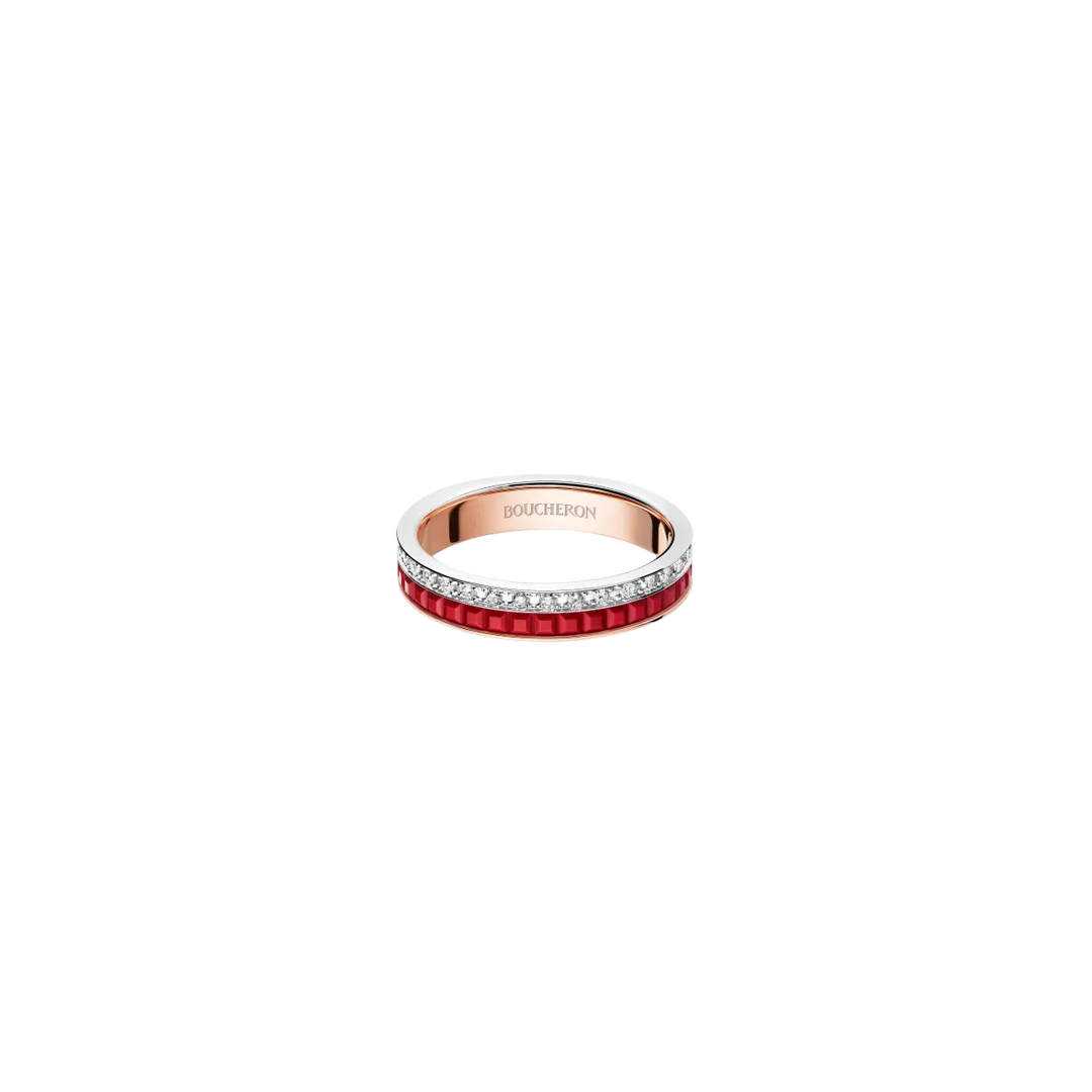 Gioiello in oro bianco e oro rosa Anello Quatre Red Edition Boucheron