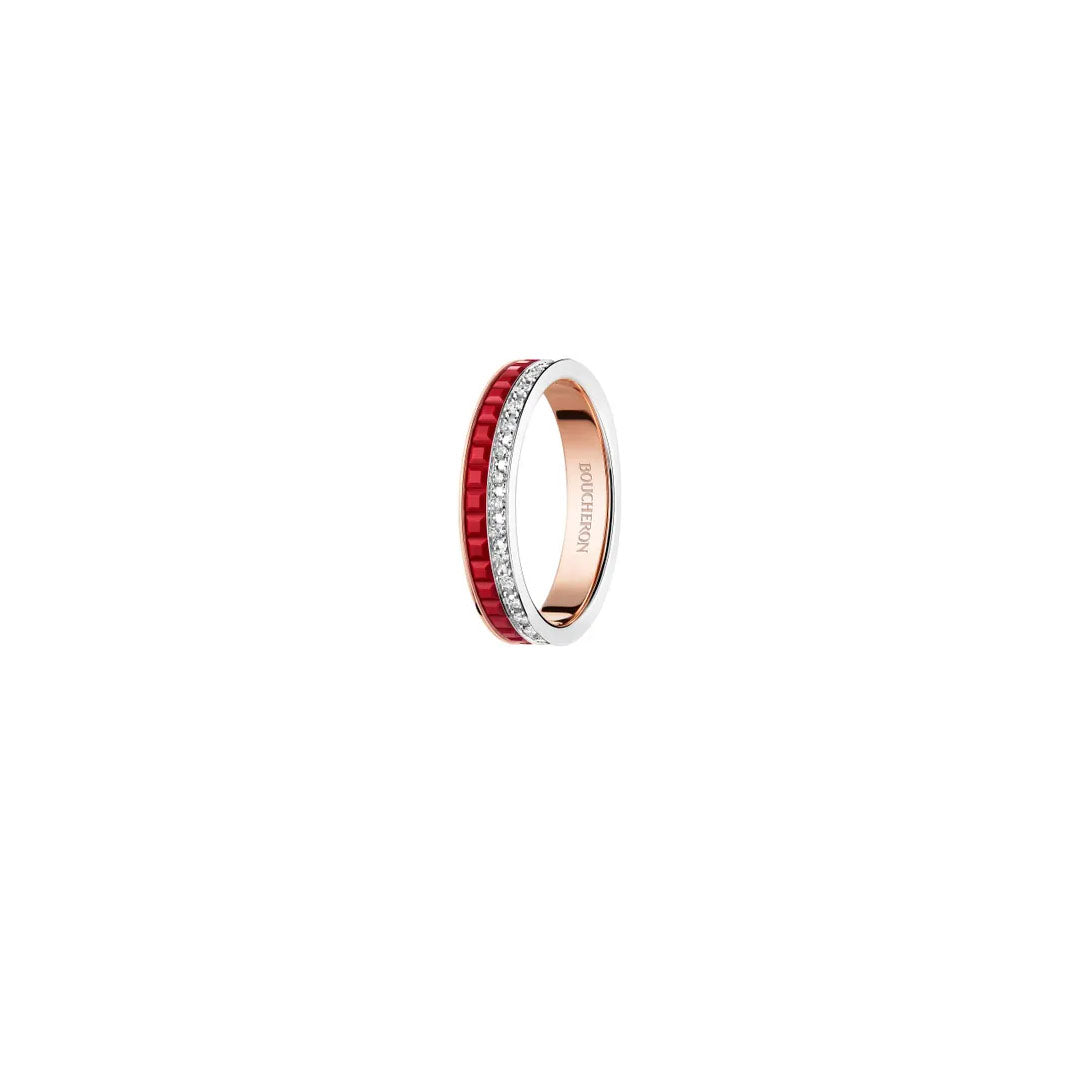 Ring in white gold and rose gold Quatre Red Edition Ring Boucheron