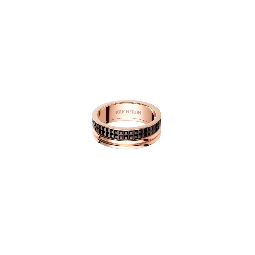 Gioiello in oro giallo e rosa Fede nuziale Quatre Classique Boucheron