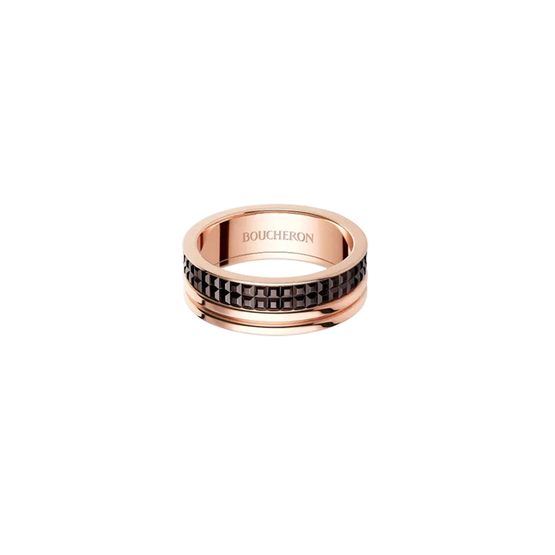 Ring in yellow and rose gold Quatre Classique Wedding Band Boucheron