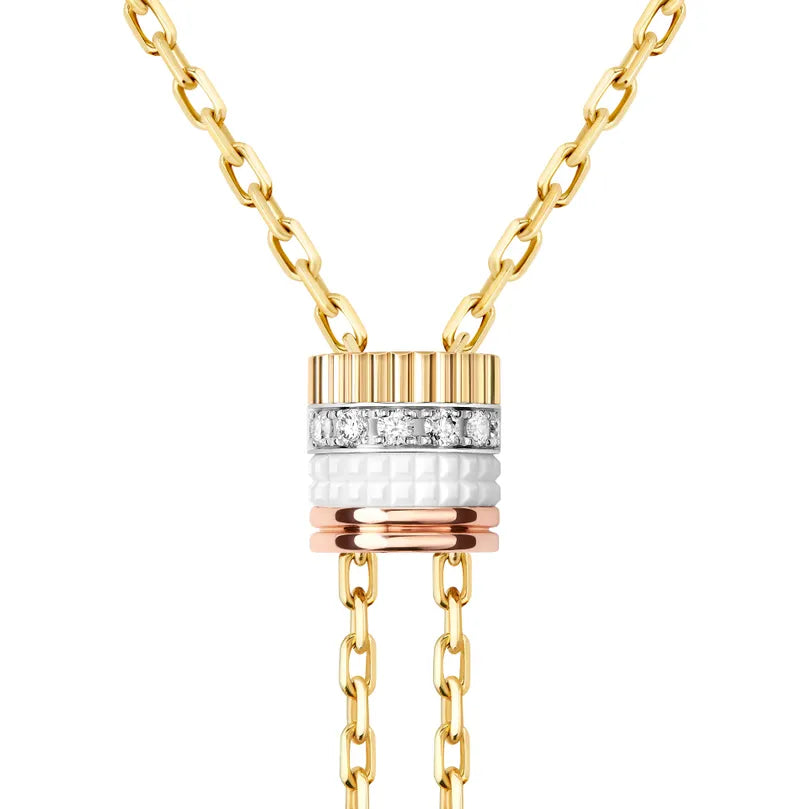 Gioiello in white, yellow, and rose gold Quatre White Edition Tie Necklace Boucheron