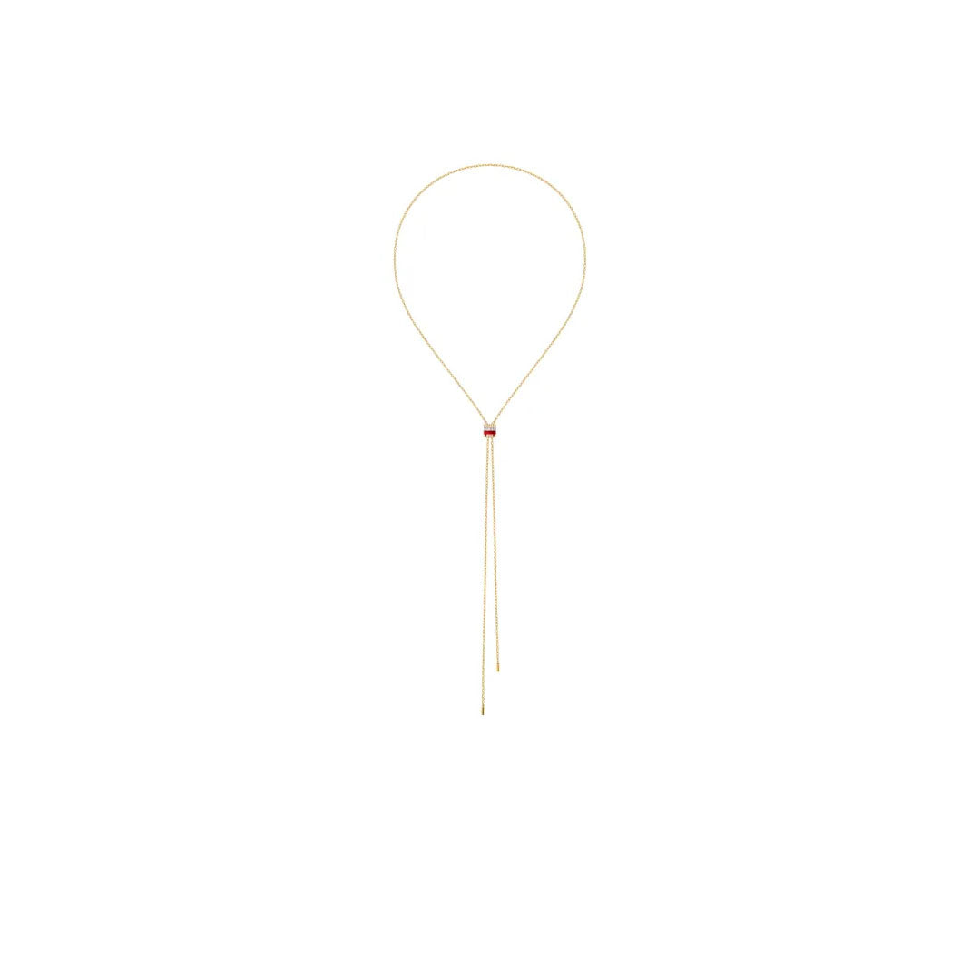 Gioiello in white, yellow, and rose gold Quatre Red Edition Tie Necklace Boucheron