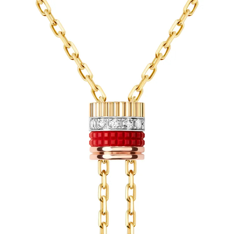 Gioiello in white, yellow, and rose gold Quatre Red Edition Tie Necklace Boucheron