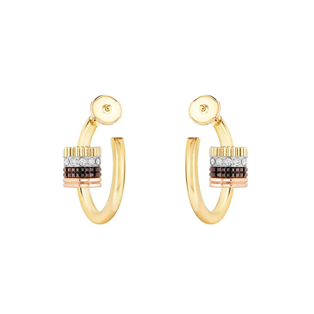 Gioiello in oro bianco giallo rosa Orecchini a cerchio Quatre Classique Boucheron