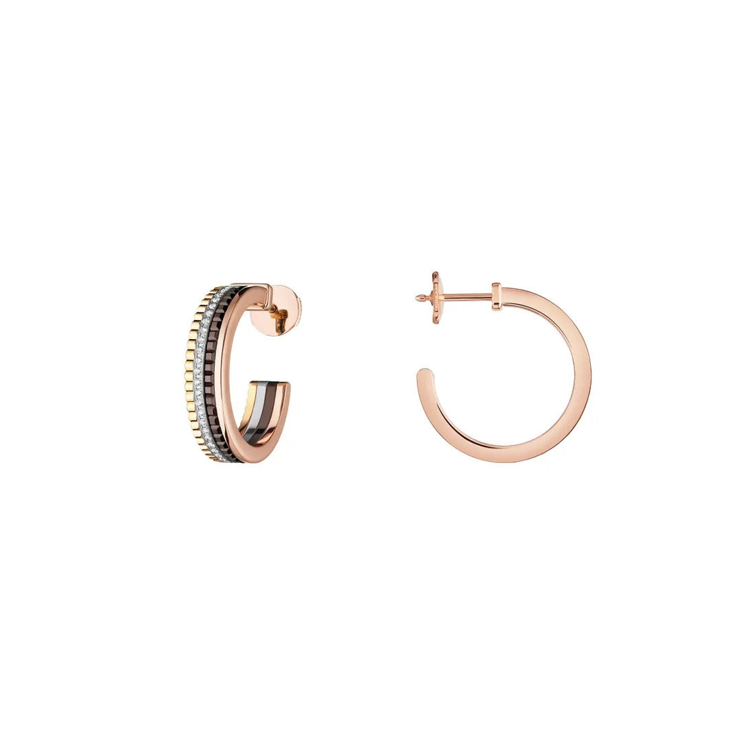 Earrings in white, yellow, and rose gold Quatre Classique Hoop Earrings Boucheron