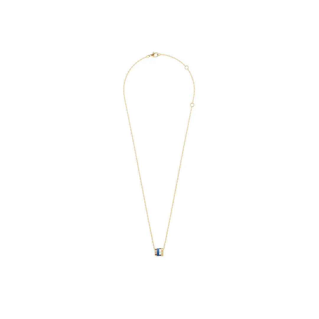 Gioiello in white, yellow, and rose gold Quatre Blue Edition Ring Pendant Boucheron