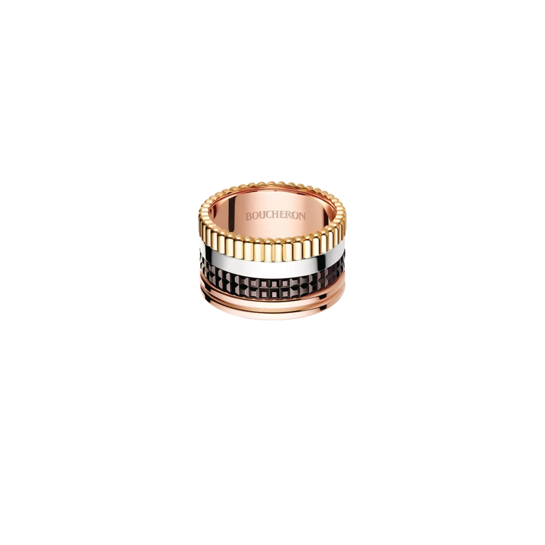 Ring in white, yellow, and rose gold Quatre Classique Ring Boucheron