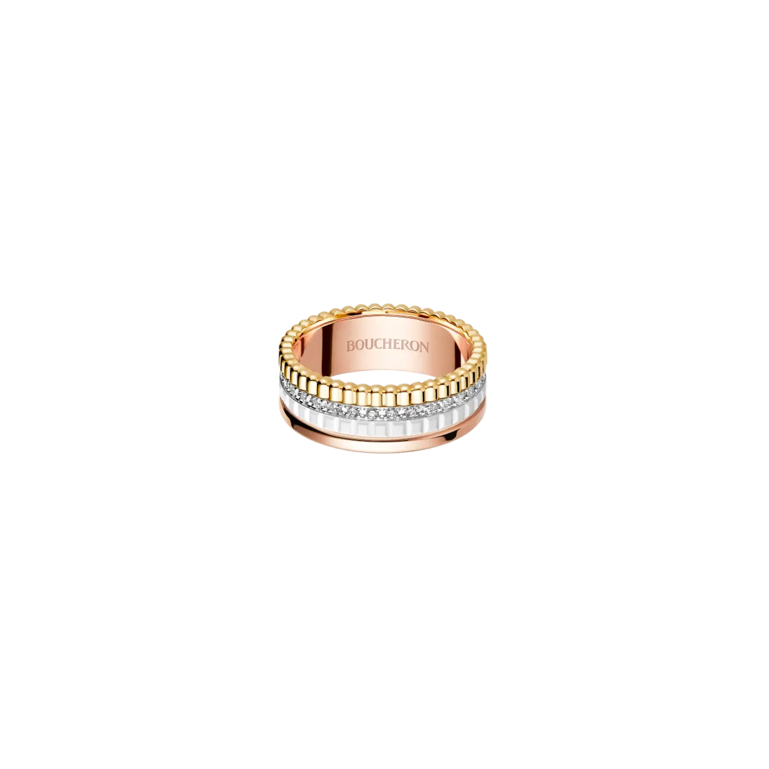 Gioiello in oro bianco giallo rosa Anello Quatre White Edition Boucheron