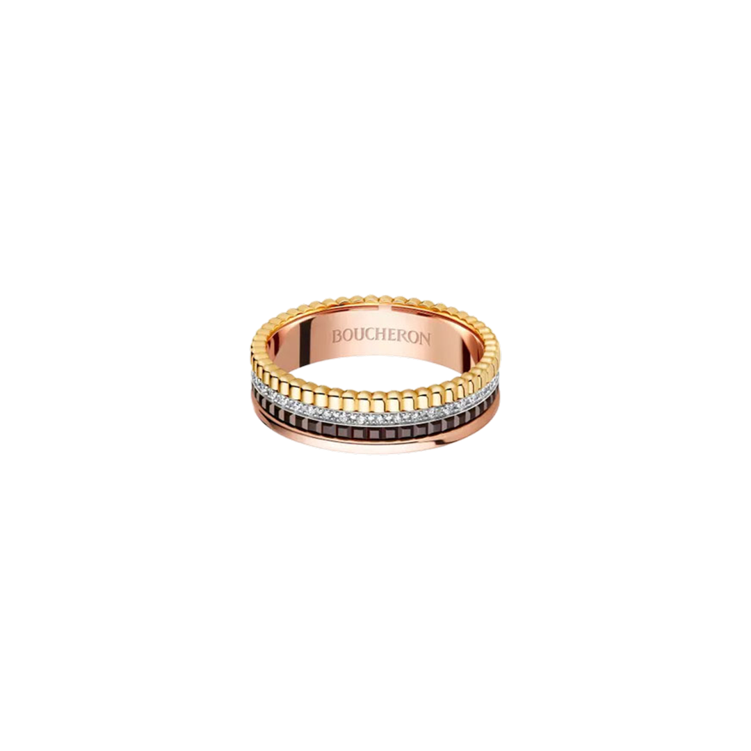 Gioiello in oro bianco giallo rosa Anello Quatre Classique Boucheron