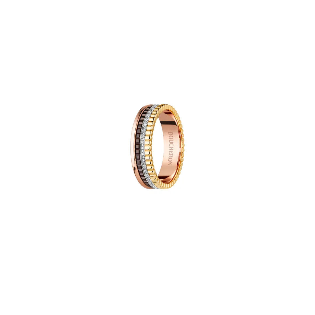 Gioiello in oro bianco giallo rosa Anello Quatre Classique Boucheron