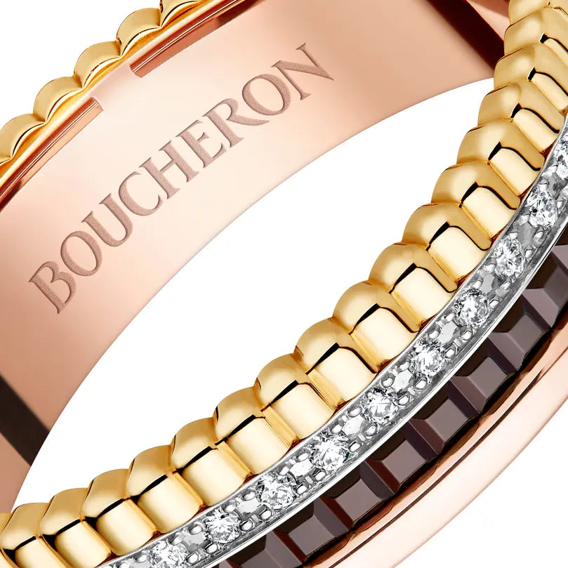 Gioiello in oro bianco giallo rosa Anello Quatre Classique Boucheron