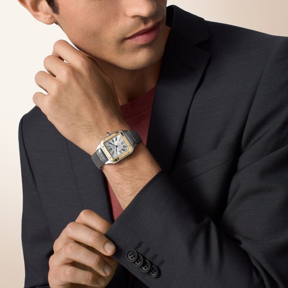 Orologio in acciaio e oro giallo Santos-Dumont Cartier