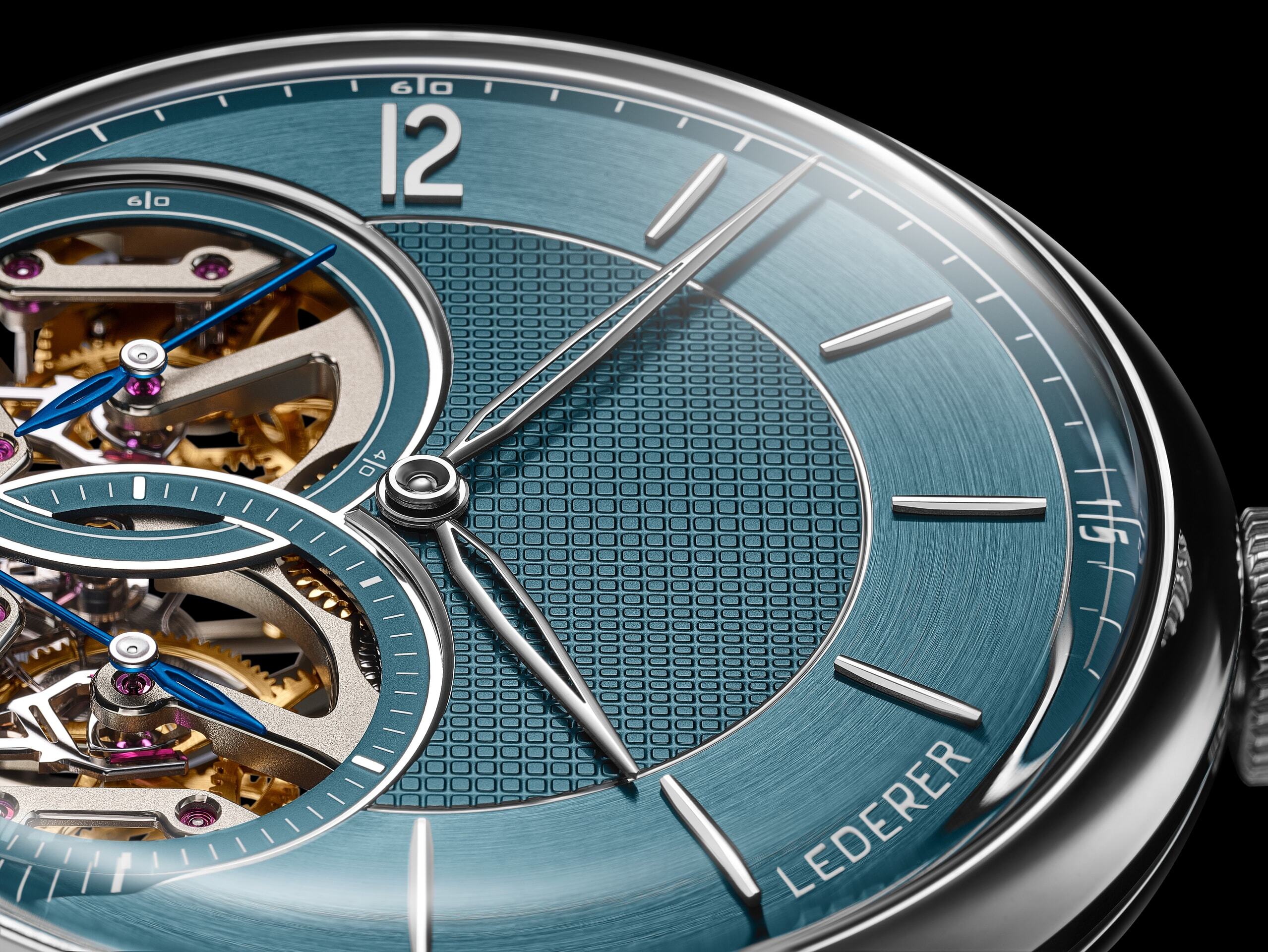 Watch in steel CIC 44 Pacific Green Lederer