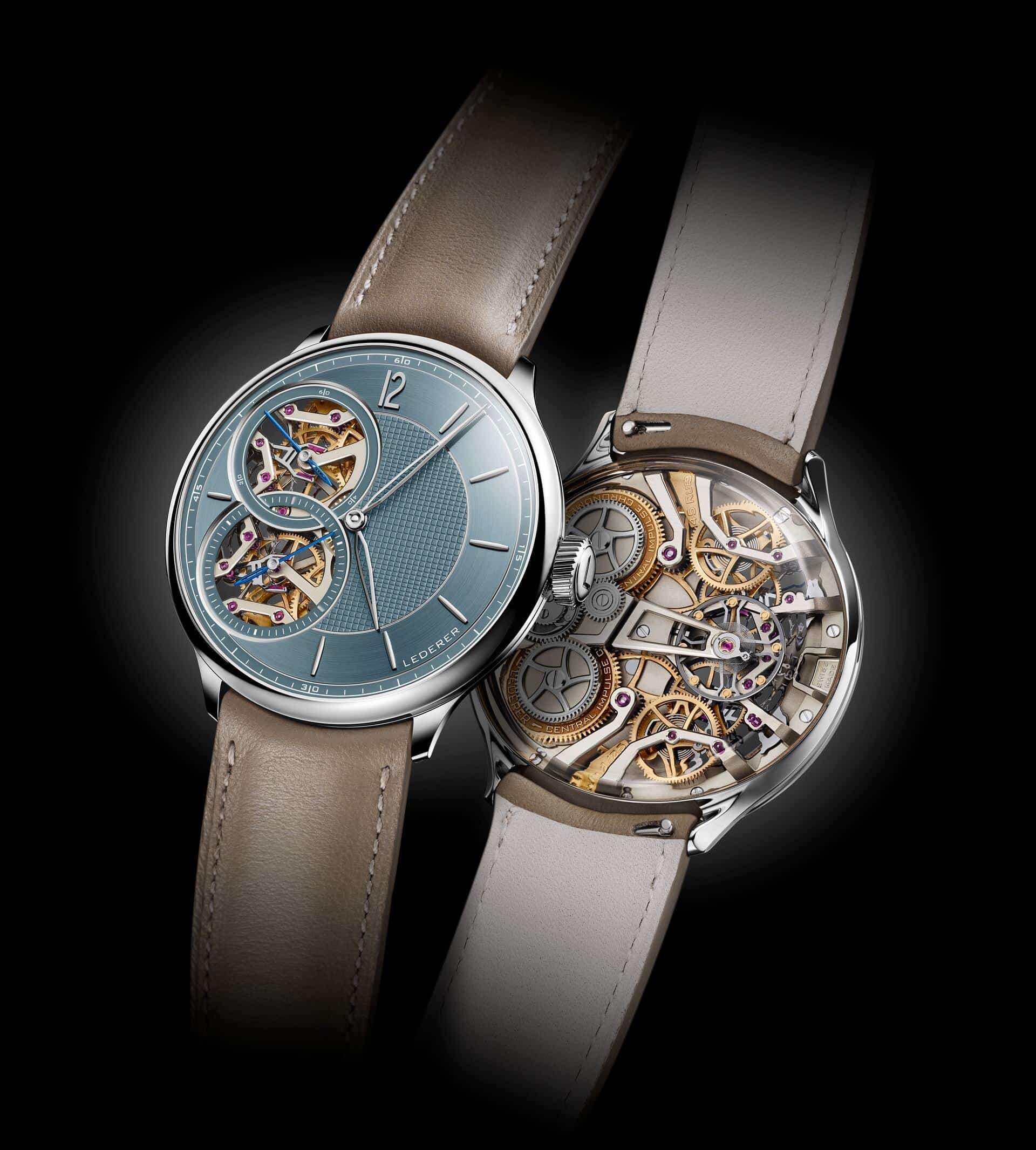 Watch in steel CIC 44 Pacific Green Lederer