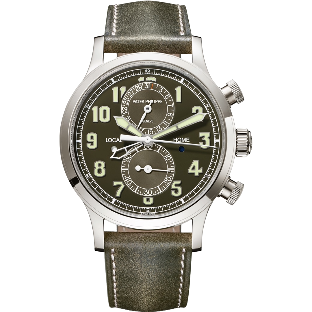 Watch in white gold Calatrava Pilot Travel Time Cronograph Patek philippe