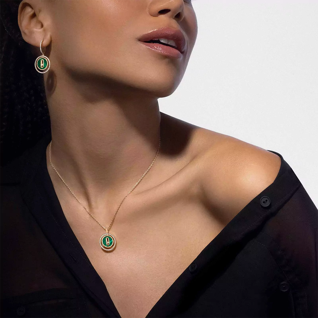 Gioiello in yellow gold Lucky Move SM Malachite Necklace Messika