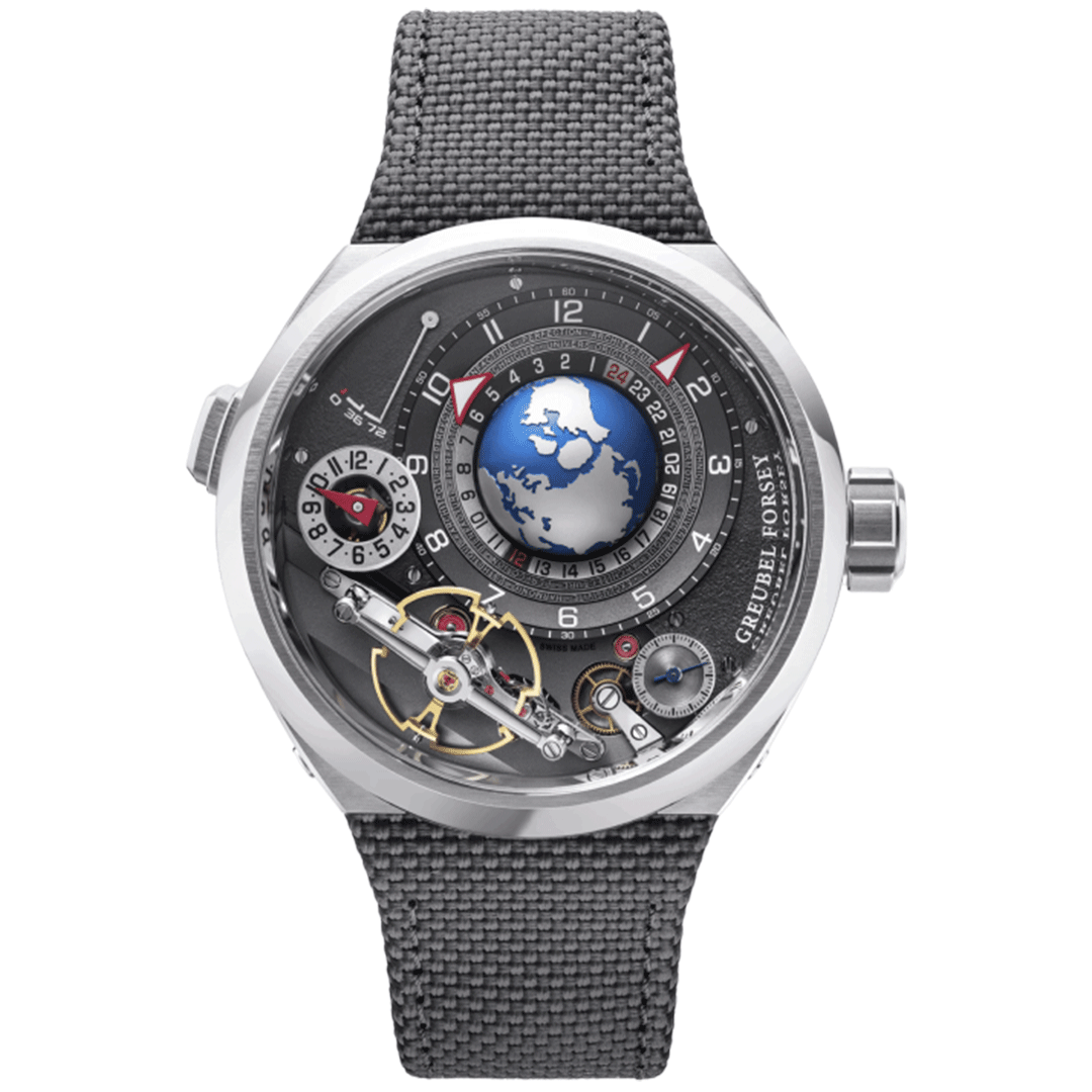 Orologio in titanio GMT Balancier Convexe Greubel forsey