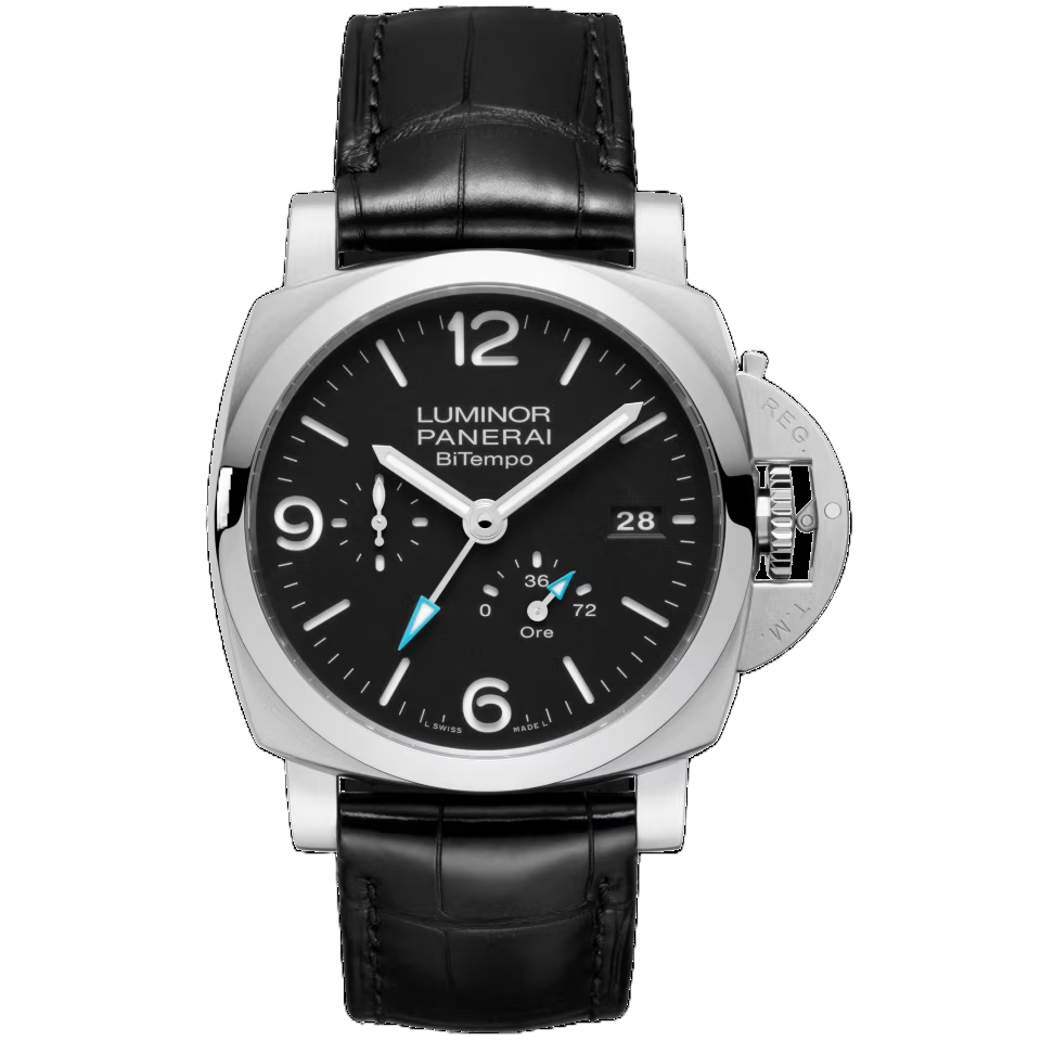 Watch in steel Luminor BiTempo Panerai