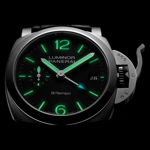 Watch in steel Luminor 40 BiTempo Panerai