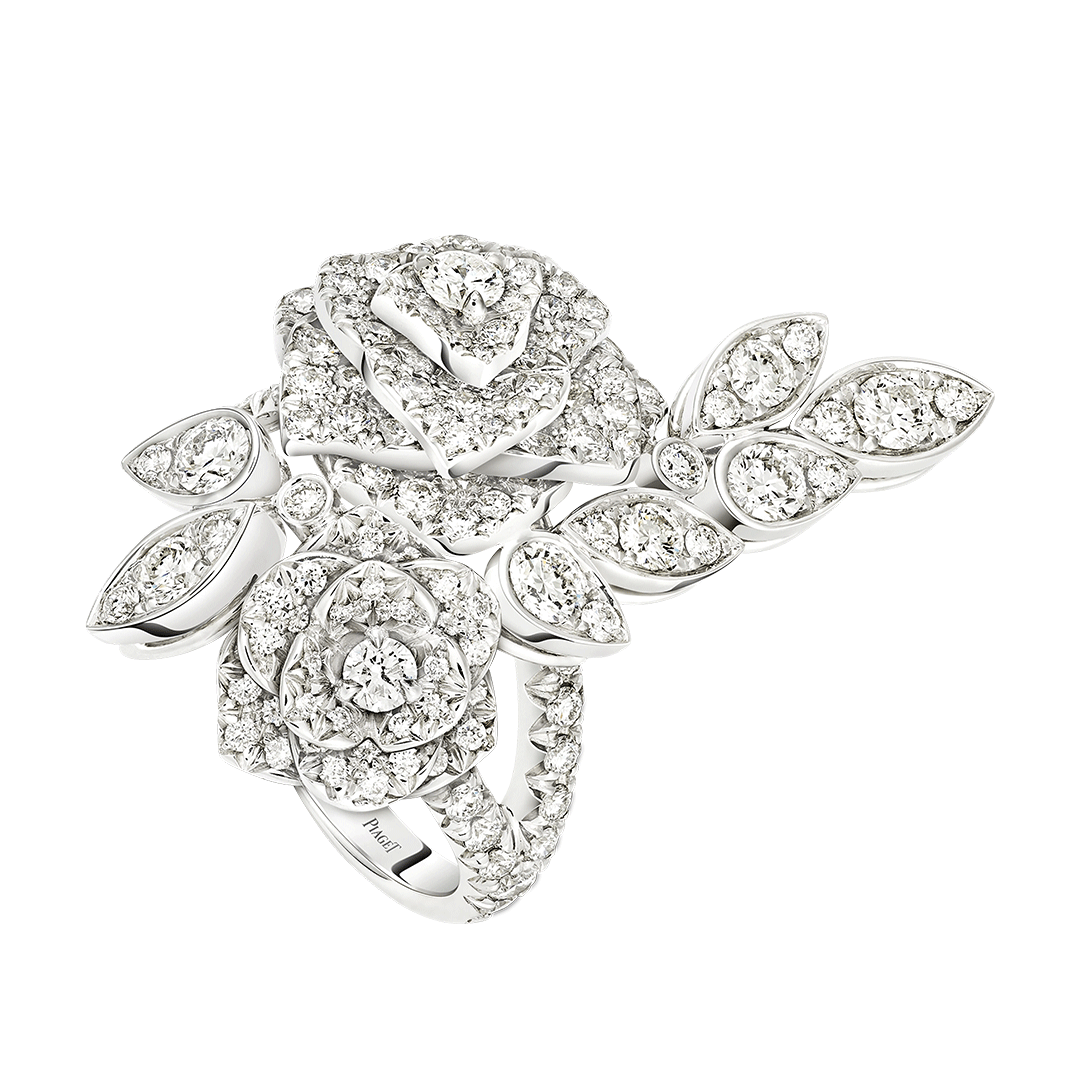 Gioiello in oro bianco Anello Rose Piaget