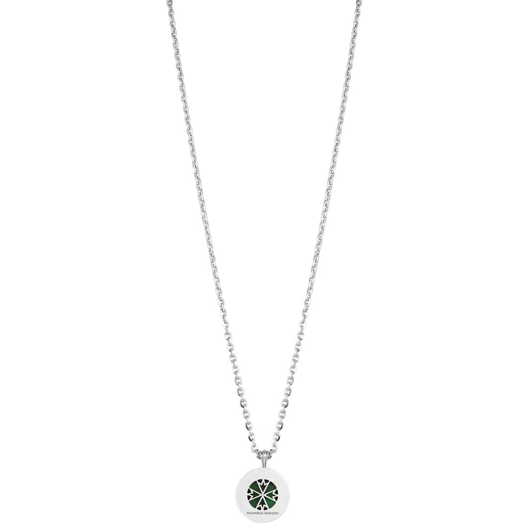 Gioiello in argento Collana in argento 925 malachite e diamante Emanuele bicocchi