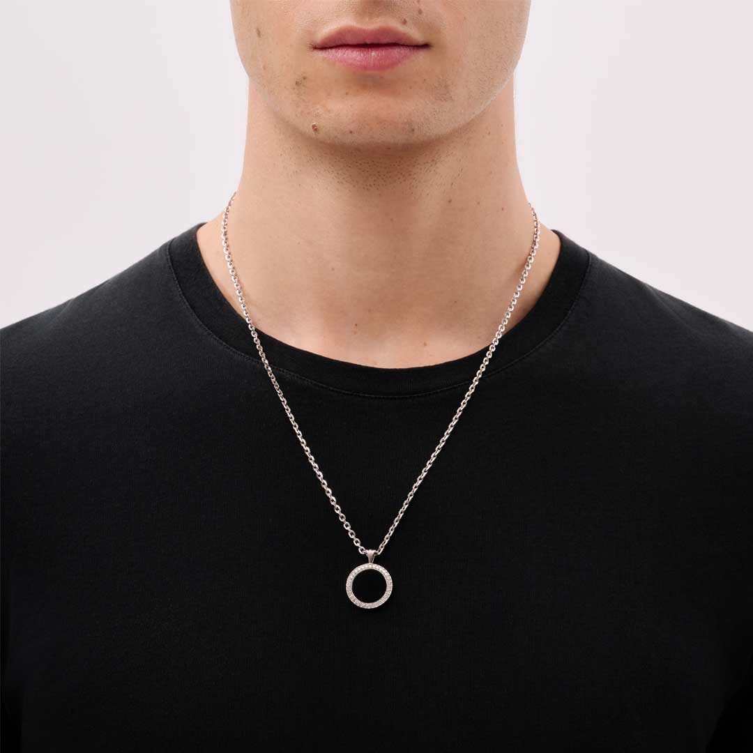 Gioiello in argento Collana in argento 925 onice e diamante Emanuele bicocchi