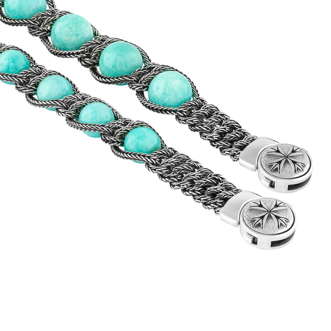Bracelet in silver Silver bracelet with amazonite beads Emanuele bicocchi