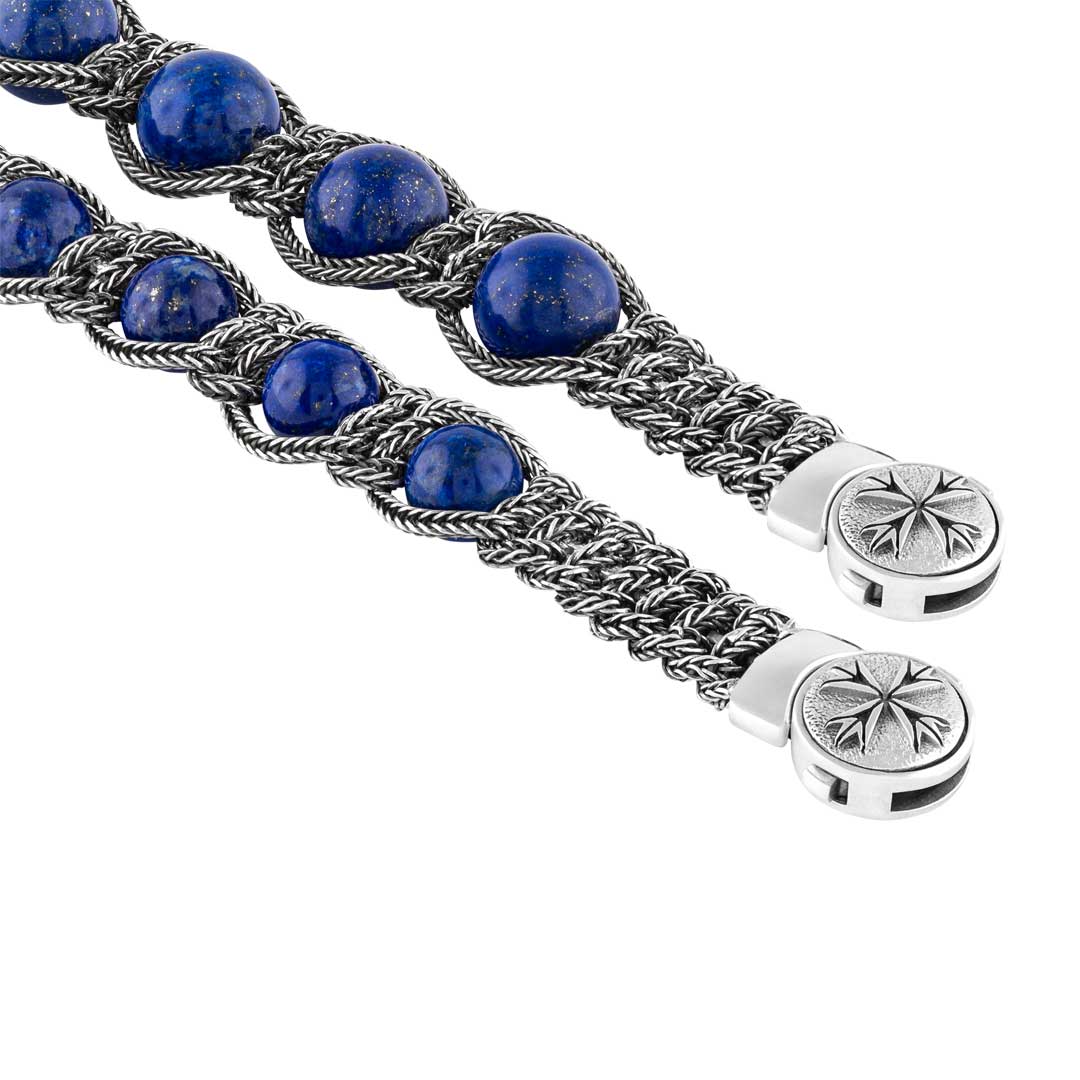 Gioiello in argento Bracciale in argento e sfere in lapis Emanuele bicocchi