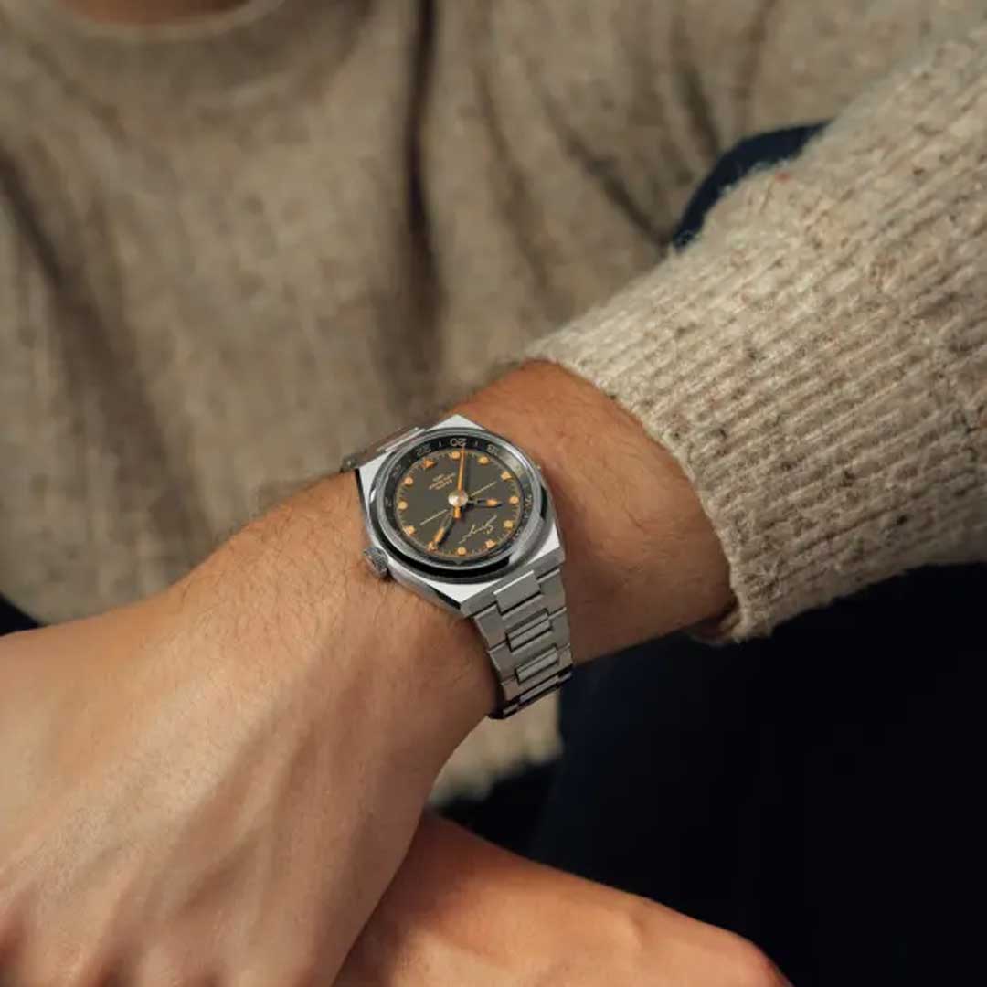 Orologio in acciaio 1970 DualTrack Singer