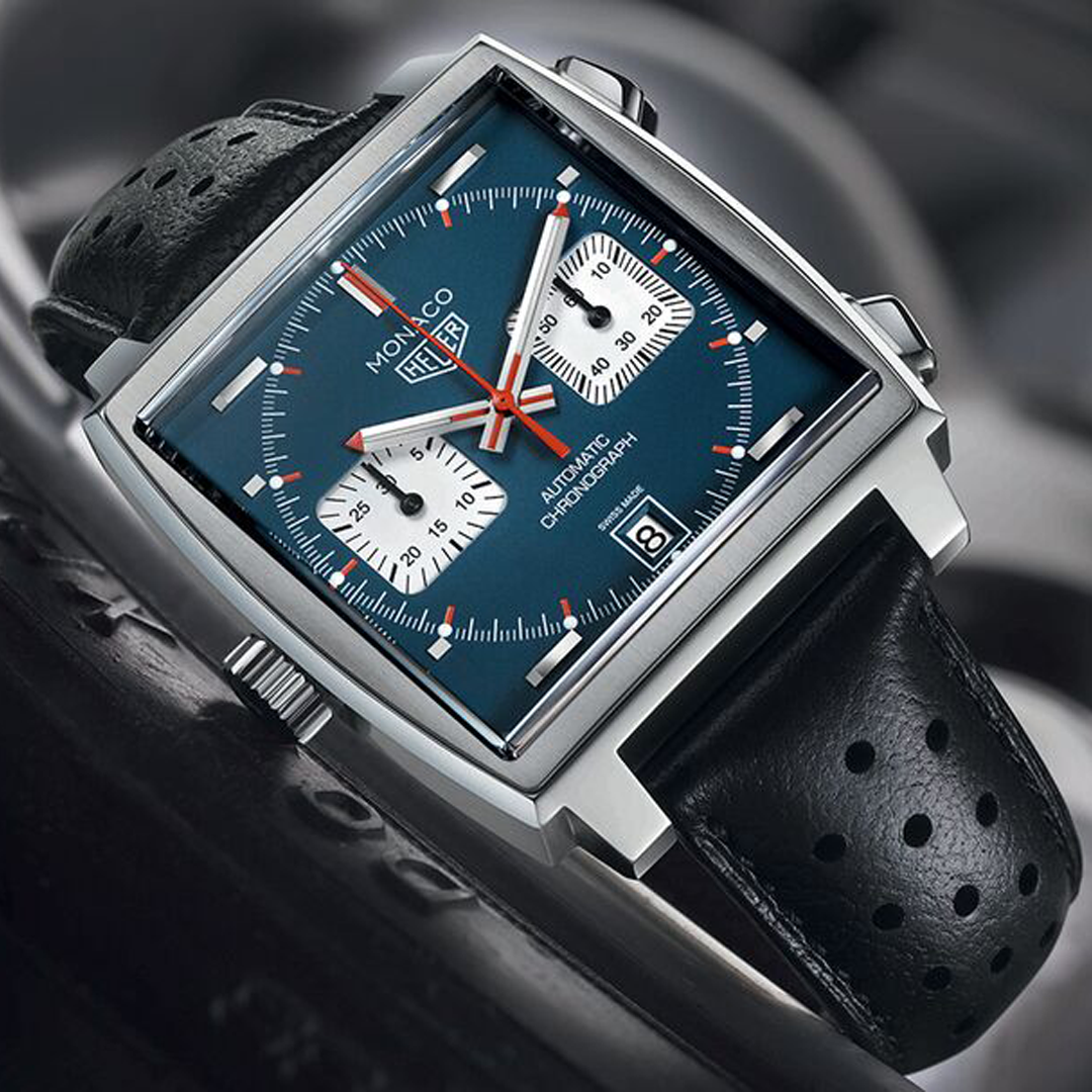 Orologio in acciaio Monaco Chronograph Tag heuer