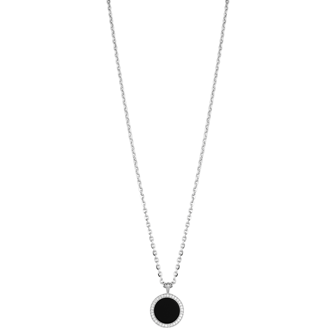 Collana in argento 925 onice e diamante