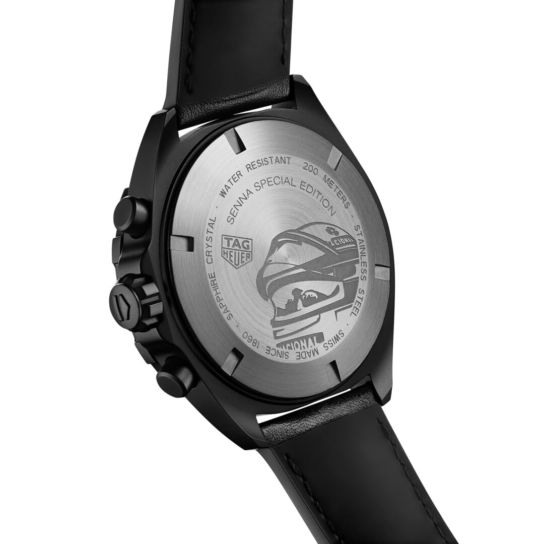 Watch in dlc-coated steel Formula 1 Chronograph x Senna Tag heuer