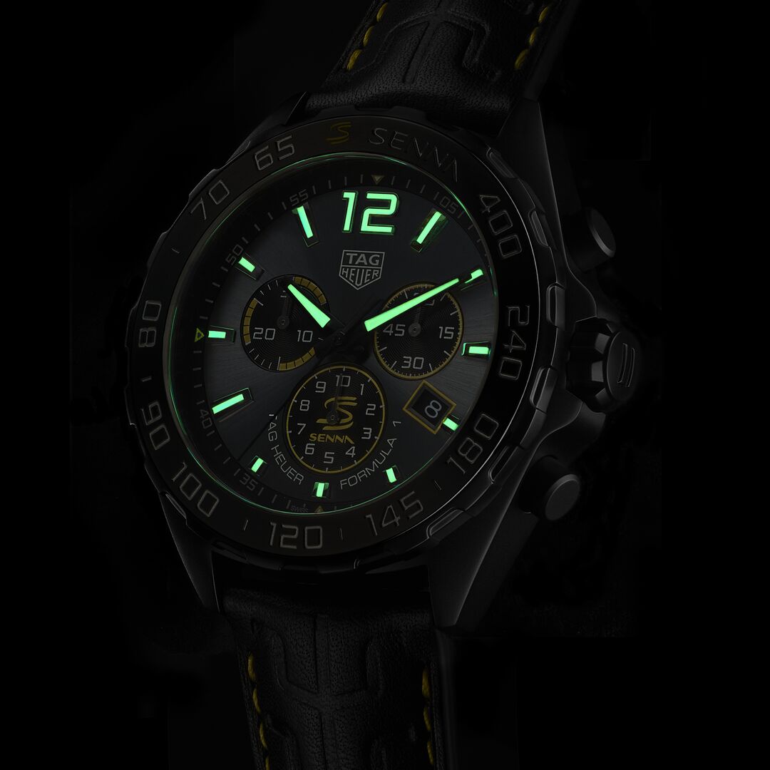 Watch in dlc-coated steel Formula 1 Chronograph x Senna Tag heuer