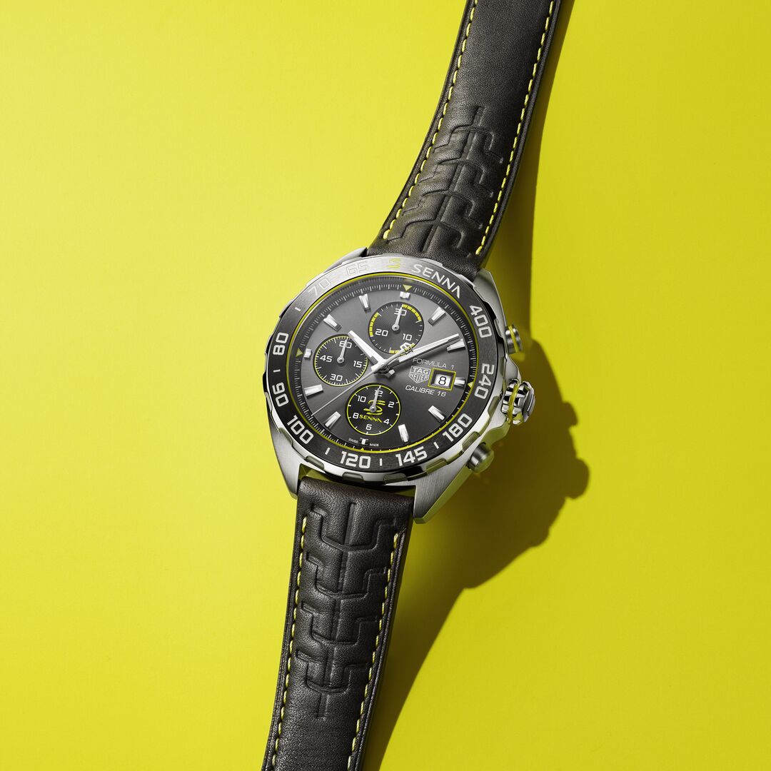 Watch in dlc-coated steel Formula 1 Chronograph x Senna Tag heuer