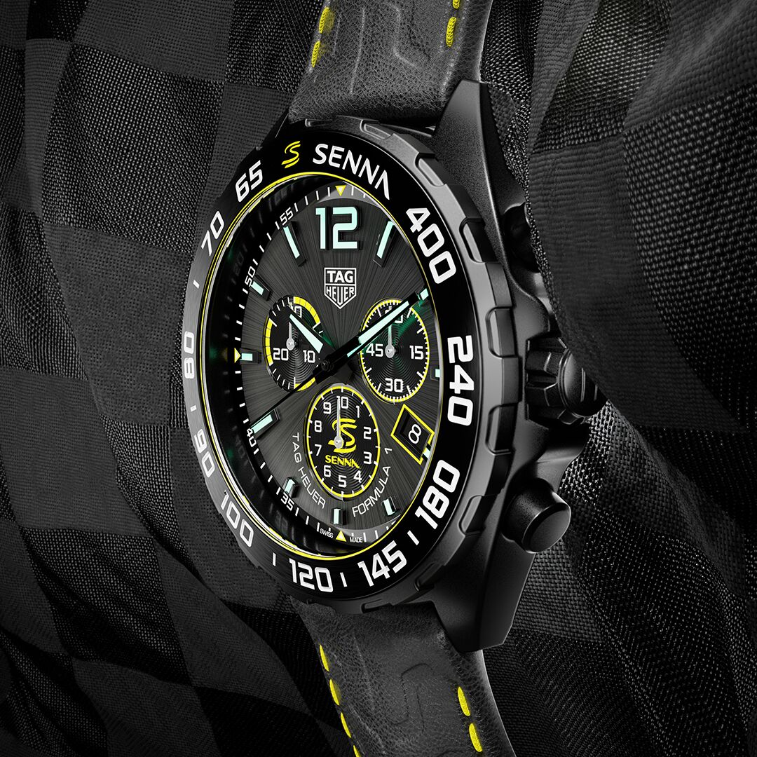 Watch in dlc-coated steel Formula 1 Chronograph x Senna Tag heuer