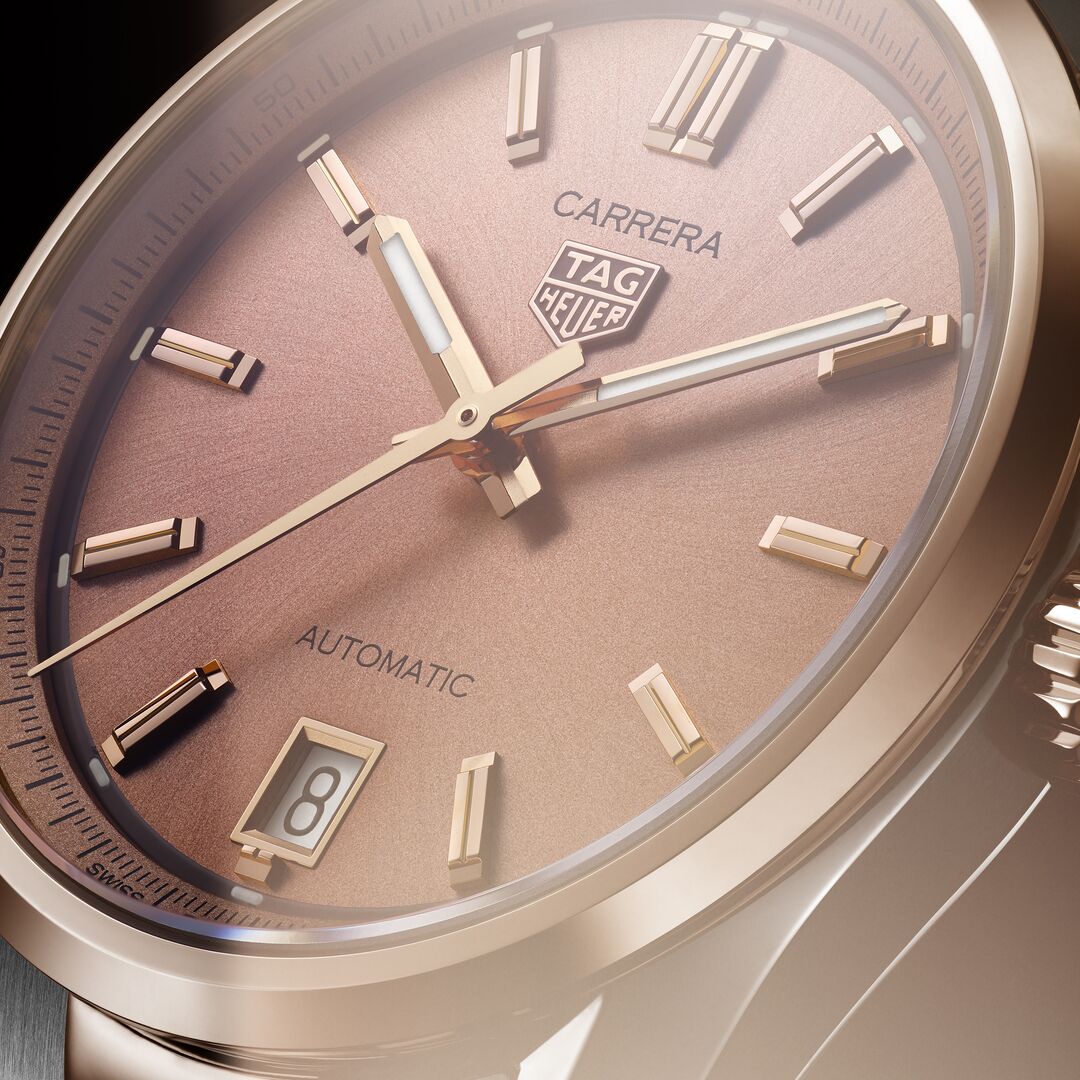Orologio in acciaio e oro rosa Carrera Date Tag heuer