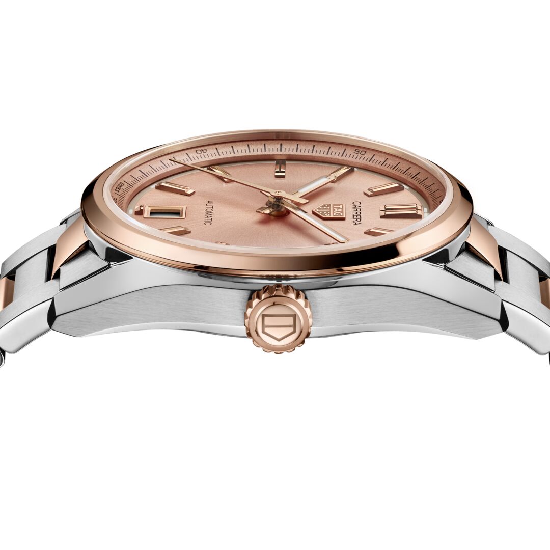 Orologio in acciaio e oro rosa Carrera Date Tag heuer