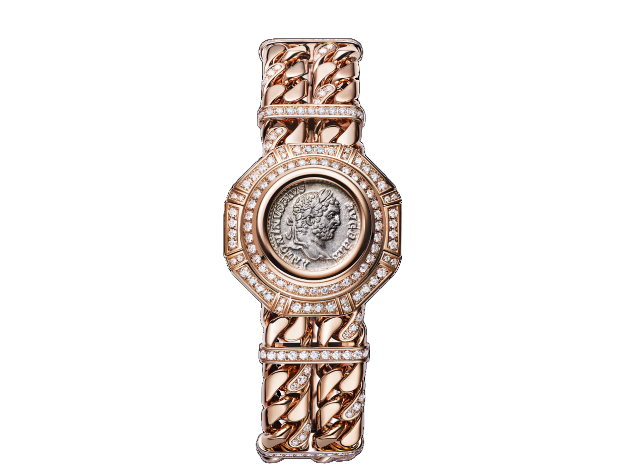 Orologio in oro rosa Monete Catene Secret Bulgari