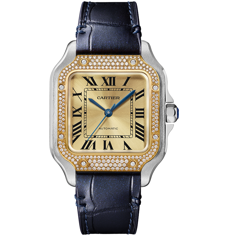 Orologio in acciaio e oro giallo Santos de Cartier Cartier