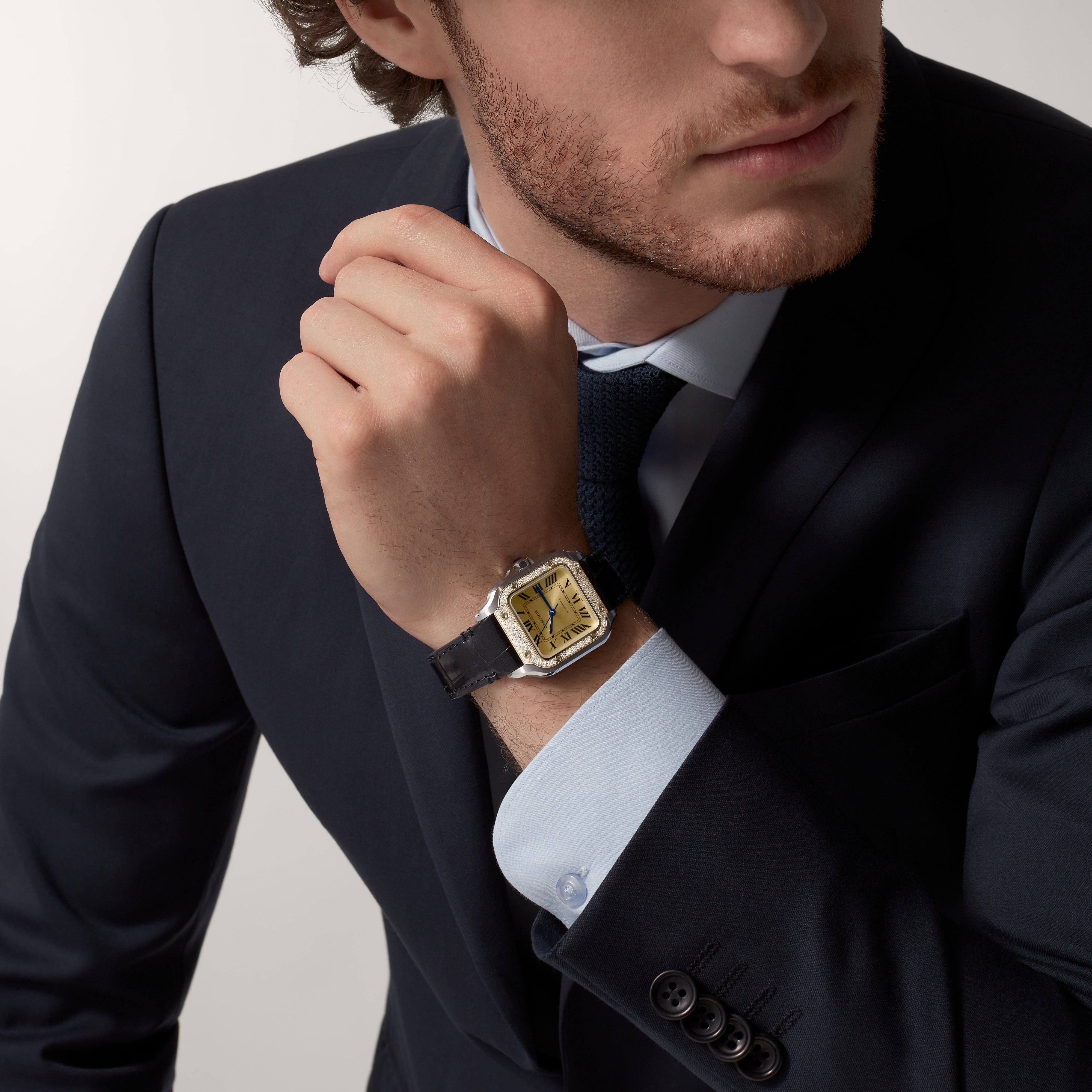 Orologio in acciaio e oro giallo Santos de Cartier Cartier