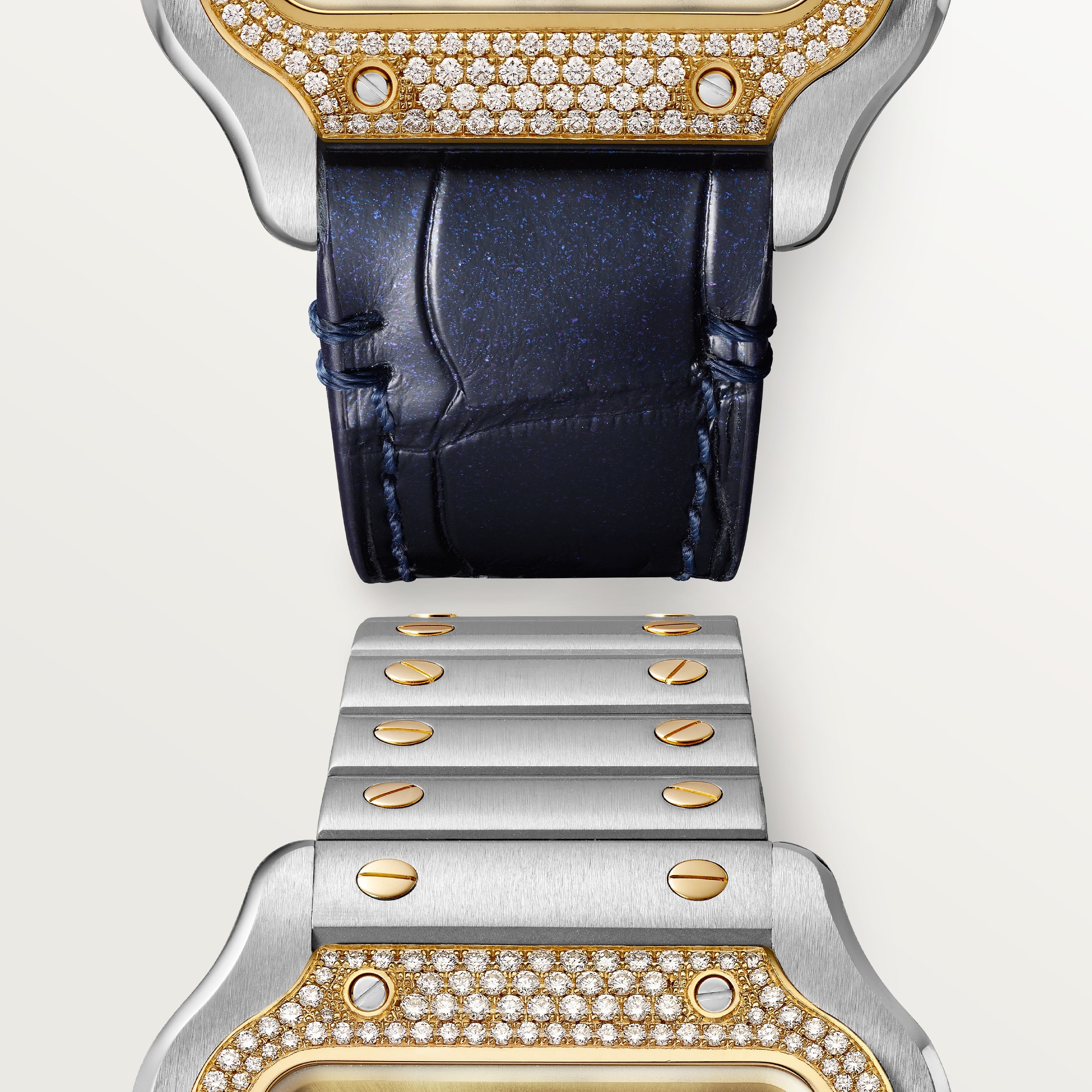 Orologio in acciaio e oro giallo Santos de Cartier Cartier