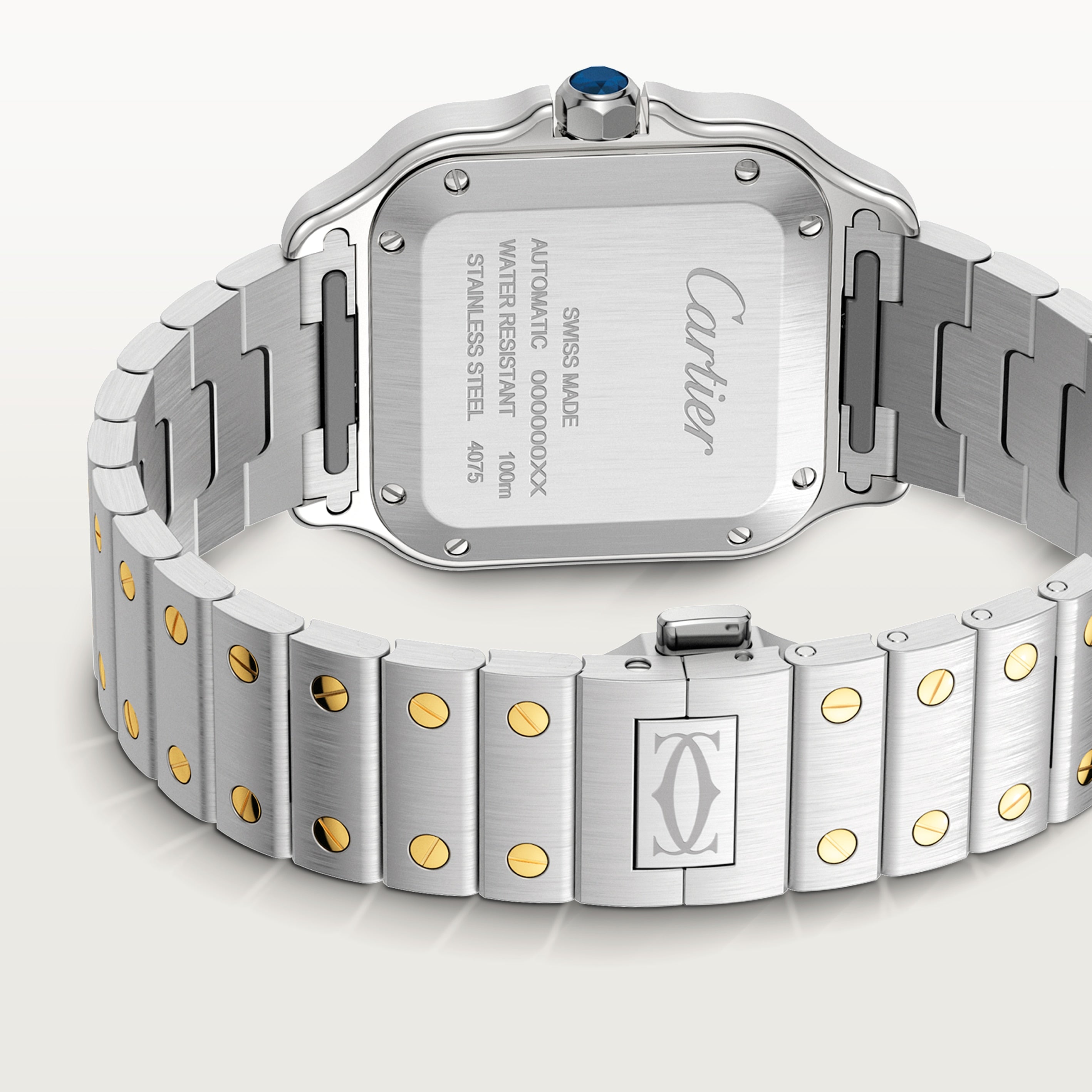 Watch in steel and yellow gold Santos de Cartier Cartier
