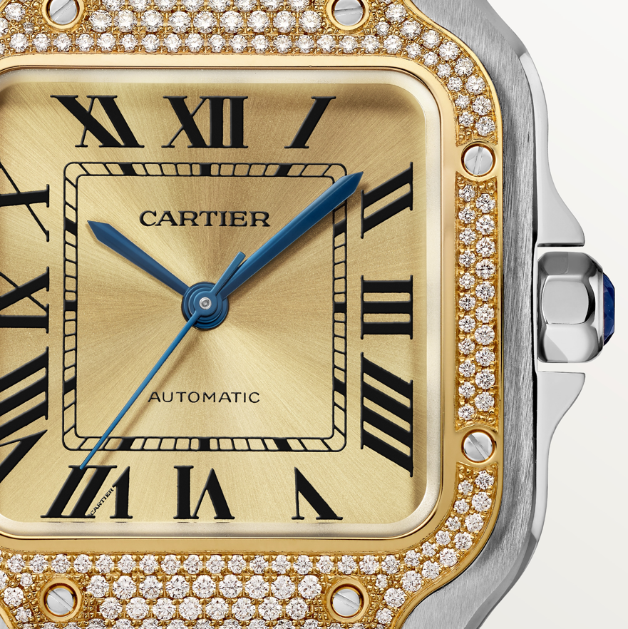 Orologio in acciaio e oro giallo Santos de Cartier Cartier