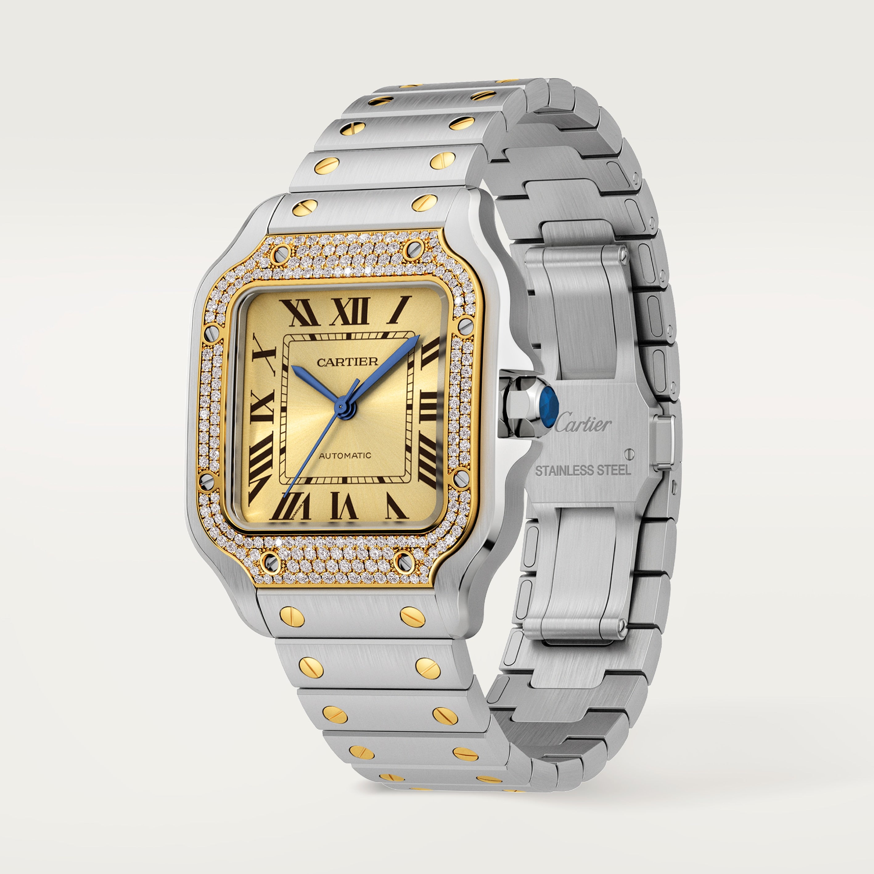 Orologio in acciaio e oro giallo Santos de Cartier Cartier