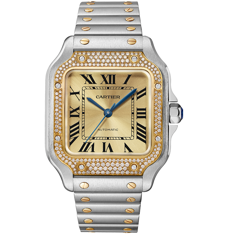 Orologio in acciaio e oro giallo Santos de Cartier Cartier