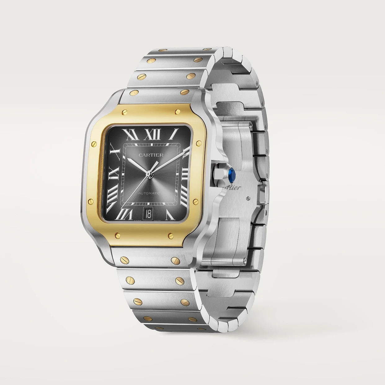 Orologio in acciaio e oro giallo Santos de Cartier Cartier