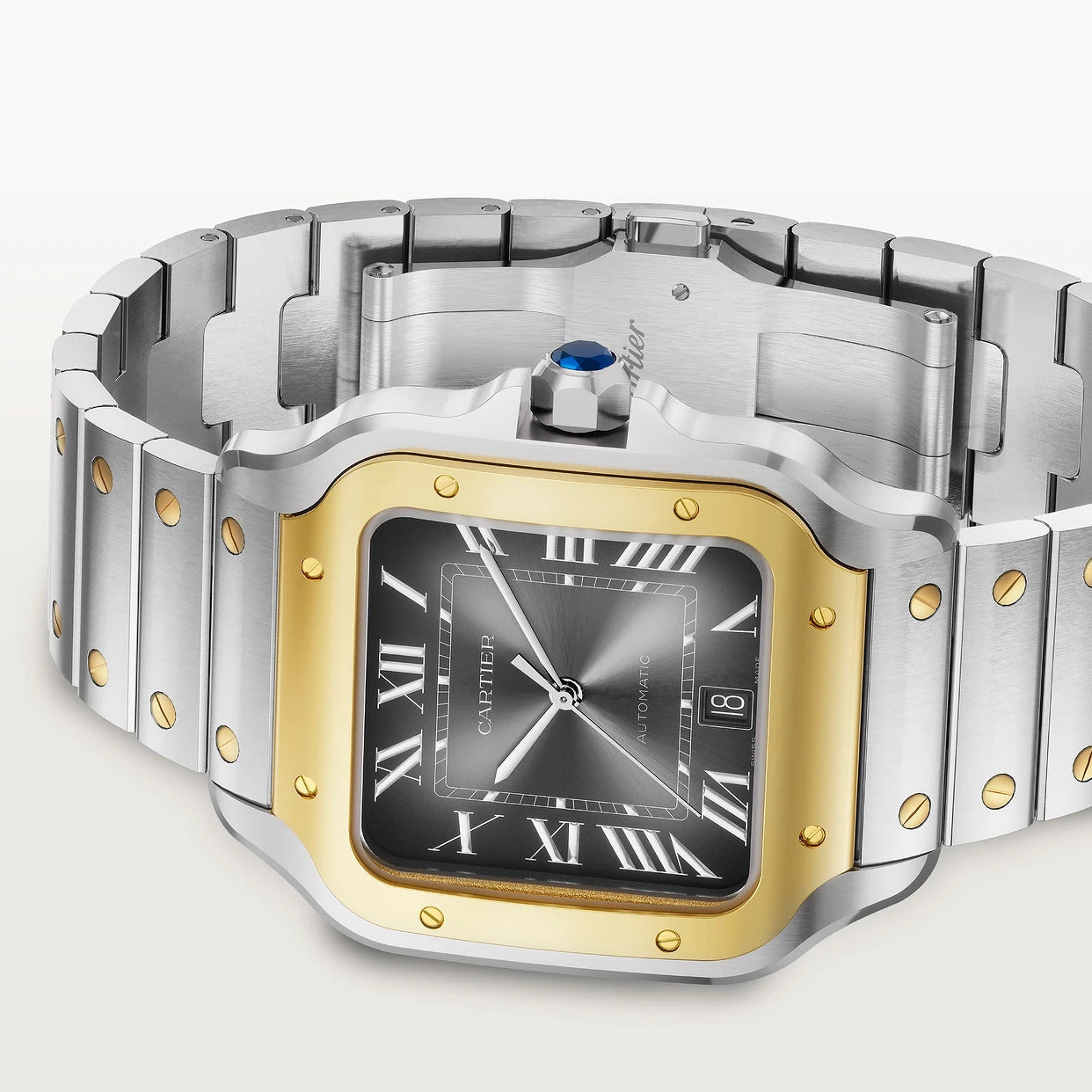 Orologio in acciaio e oro giallo Santos de Cartier Cartier