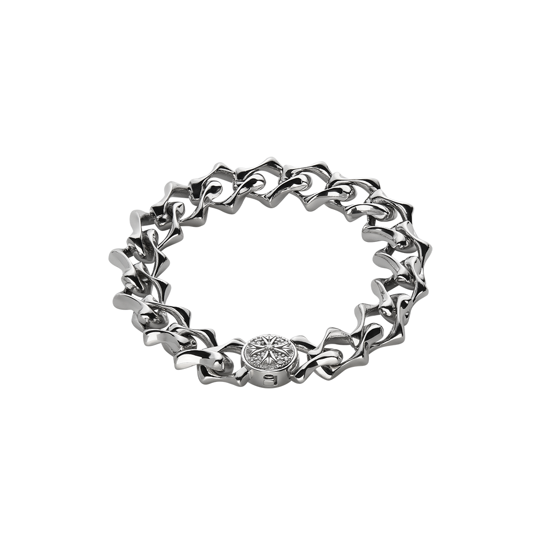 Bracelet in silver Sharp Link Chain Bracelet Diamonds Emanuele bicocchi