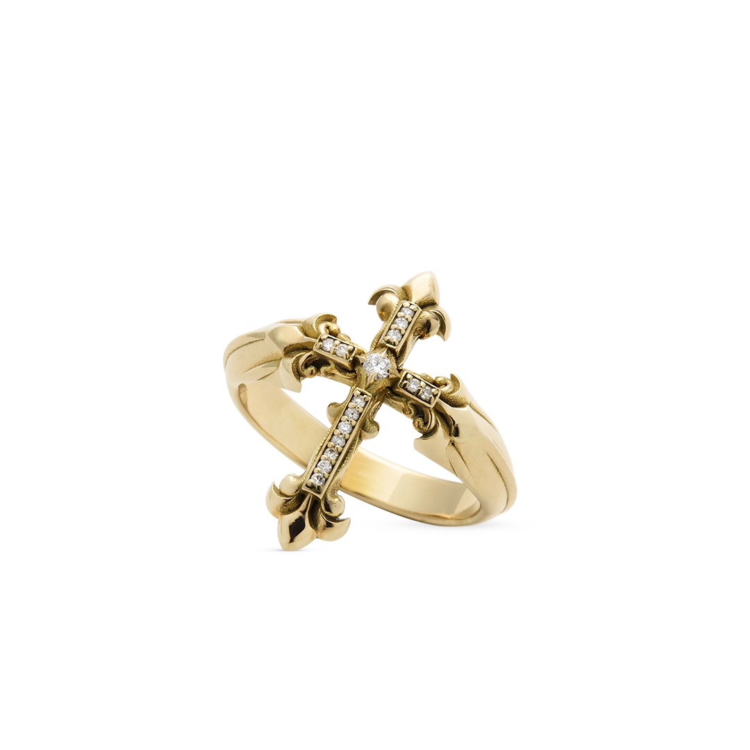 Gioiello in oro giallo Anello Croce Avelli Emanuele bicocchi